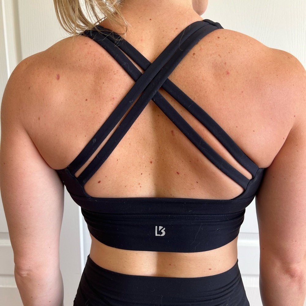 BuffBunny black racer back sports bra